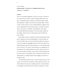 Reading Minds: the Book As a Communicational Space