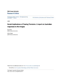 Social Implications of Fearing Terrorism. a Report on Australian Responses to the Images