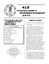 Abrahadabra Encampment of O.T.O