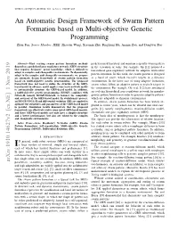 An Automatic Design Framework of Swarm Pattern Formation Based on Multi-Objective Genetic Programming