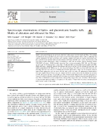 And Glaciovolcanic Basaltic Tuffs: Modes of Alteration and Relevance for Mars