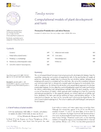 Computational Models of Plant Development and Form