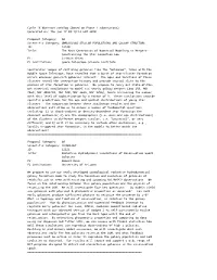 Cycle 18 Abstract Catalog (Based on Phase I Submissions) Generated On: Thu Jun 17 08:19:12 EDT 2010