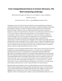 From Computational Science to Science Discovery