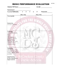 Music Performance Evaluation