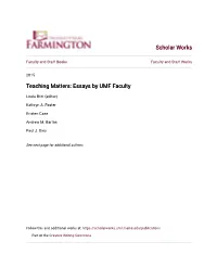 Teaching Matters: Essays by UMF Faculty