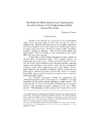 The Battle for Public Interest Law: Exploring the Orwellian Nature of the Freedom Based Public Interest Movement