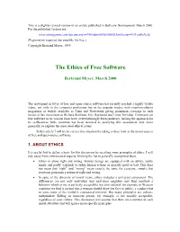 The Ethics of Free Software
