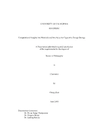 UNIVERSITY of CALIFORNIA RIVERSIDE Computational Insights