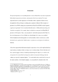 1 Introduction the General Experiences of Australian Prisoners