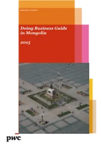 Doing Business Guide in Mongolia 2015