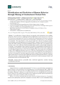 Identification and Prediction of Human Behavior Through Mining Of