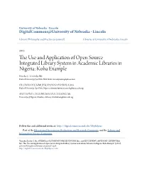 The Use and Application of Open Source Integrated Library System in Academic Libraries in Nigeria: Koha Example