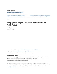 Using Python to Program LEGO MINDSTORMS Robots: the Pynxc Project