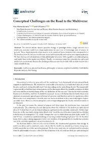 Conceptual Challenges on the Road to the Multiverse