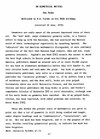Dan Pedoe, on Geometrical Matters, P 67-74Mathschron009-008.Pdf