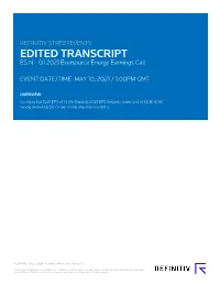 EDITED TRANSCRIPT ES.N - Q1 2021 Eversource Energy Earnings Call