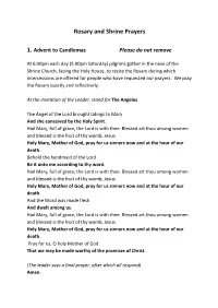 Rosary and Shrine Prayers