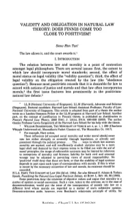Validity and Obligation in Natural Law Theory: Does Finnis Come Too Close to Positivism?