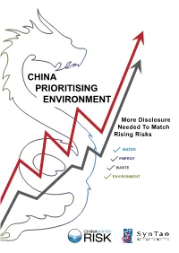 China Prioritising Environment