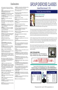 Group Exercise Classes