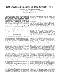 Text Understanding Agents and the Semantic