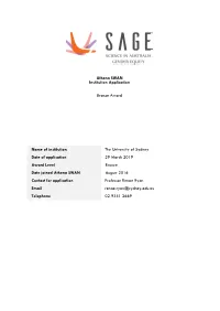 Athena SWAN Institution Application