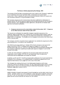File Note on Kallak Prepared by Kurt Budge, CEO the Purpose of This File Note Is to Provide Details to the Reader on the Company