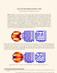 Rotation and Mixing in Binary Stars