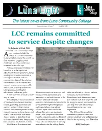 Second Volume 3, Issue 7 April 24, 2020 LCC Remains Committed to Service Despite Changes