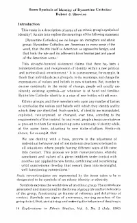 Some Symbols of Identity of Byzantine Catholics I Robert J