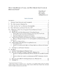 WHAT ARE MINIMUM TAXES, and WHY MIGHT ONE FAVOR OR DISFAVOR THEM? Daniel Shaviro* June 9, 2020 Revised Draft All Rights Reserved