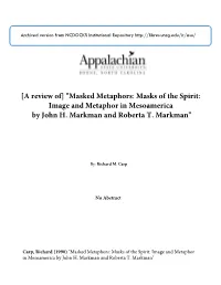 [A Review Of] "Masked Metaphors: Masks of the Spirit: Image and Metaphor in Mesoamerica by John H