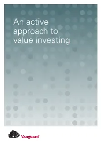 An Active Approach to Value Investing Investing in Value