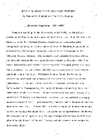 HISTORY of BOTANY in the OHIO STATE Umversil'y
