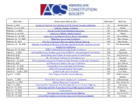 List of Conferences and Conventions