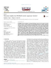 Molecular Insights Into NF2/Merlin Tumor Suppressor Function ⇑ ⇑ Jonathan Cooper , Filippo G