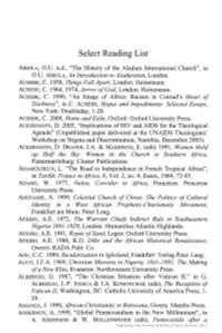 Select Reading List