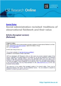 Social Administration Revisited: Traditions of Observational Fieldwork and Their Value