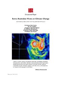 Some Australian Views on Climate Change