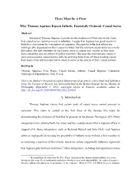 Why Thomas Aquinas Rejects Infinite, Essentially Ordered, Causal Series
