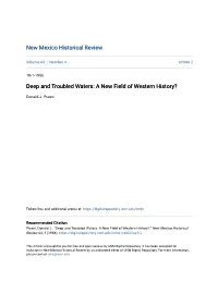 Deep and Troubled Waters: a New Field of Western History?