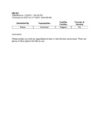 HB-102 Submitted On: 2/3/2021 1:55:35 PM Testimony for EEP on 2/11/2021 10:45:00 AM