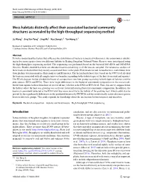 Moss Habitats Distinctly Affect Their Associated Bacterial Community Structures As Revealed by the High-Throughput Sequencing Method