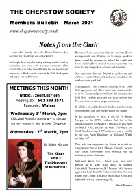 Notes from the Chair