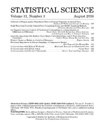 STATISTICAL SCIENCE Volume 31, Number 3 August 2016
