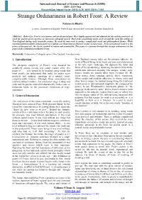Strange Ordinariness in Robert Frost: a Review