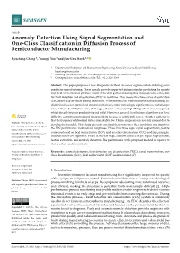 Anomaly Detection Using Signal Segmentation and One-Class Classification in Diffusion Process of Semiconductor Manufacturing