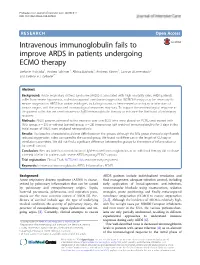 Intravenous Immunoglobulin Fails to Improve ARDS in Patients