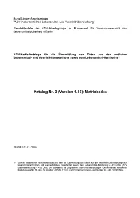 Katalog Nr. 3 (Version 1.15): Matrixkodes